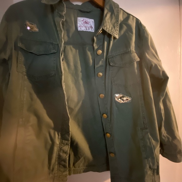 Pre-Owned Military Style Girls Jacket with sequins design size 14/16. - Picture 1 of 6